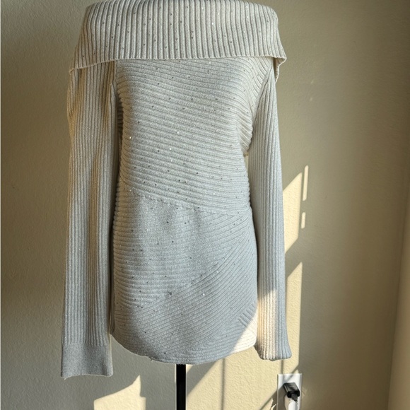 White House Black Market Sweaters - White House Black Market Off-Shoulder Sweater in Cream